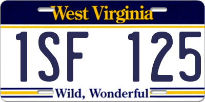 WV license plate 1SF125