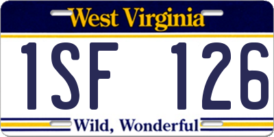 WV license plate 1SF126