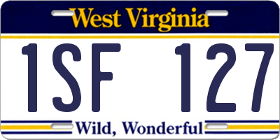 WV license plate 1SF127