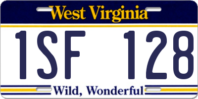 WV license plate 1SF128