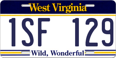 WV license plate 1SF129