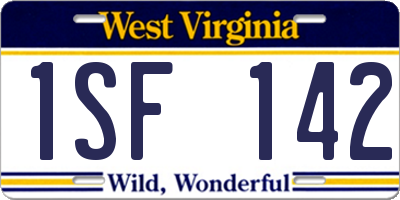 WV license plate 1SF142