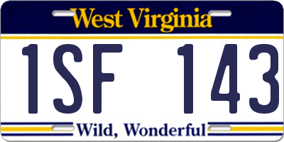 WV license plate 1SF143