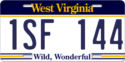 WV license plate 1SF144