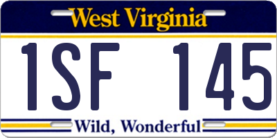 WV license plate 1SF145