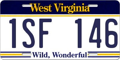 WV license plate 1SF146