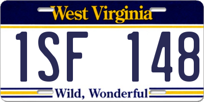 WV license plate 1SF148