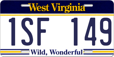 WV license plate 1SF149