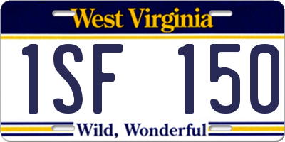 WV license plate 1SF150