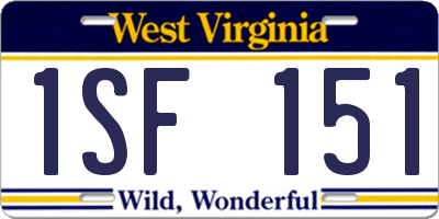 WV license plate 1SF151