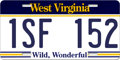 WV license plate 1SF152