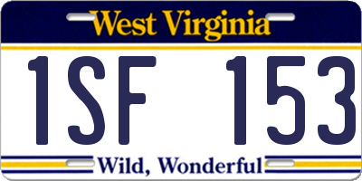 WV license plate 1SF153