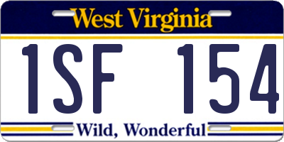 WV license plate 1SF154