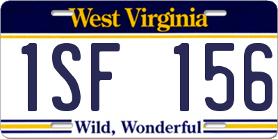 WV license plate 1SF156