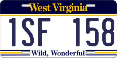 WV license plate 1SF158