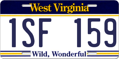 WV license plate 1SF159