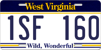 WV license plate 1SF160