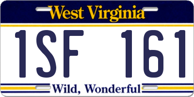 WV license plate 1SF161