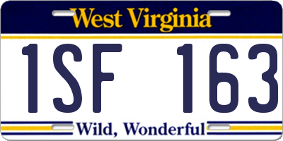 WV license plate 1SF163
