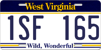 WV license plate 1SF165