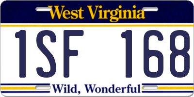 WV license plate 1SF168