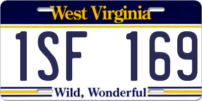 WV license plate 1SF169