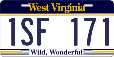 WV license plate 1SF171