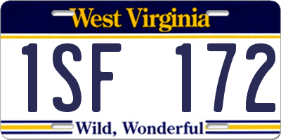 WV license plate 1SF172