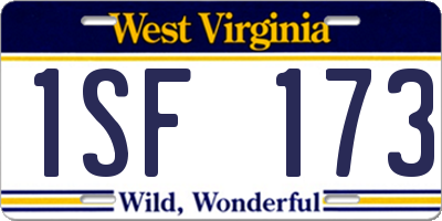 WV license plate 1SF173