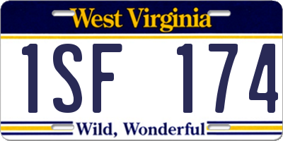 WV license plate 1SF174