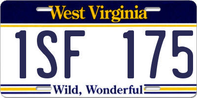 WV license plate 1SF175