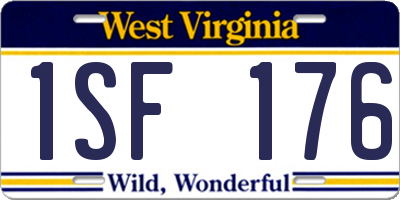 WV license plate 1SF176