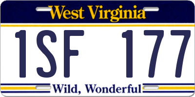 WV license plate 1SF177