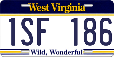 WV license plate 1SF186