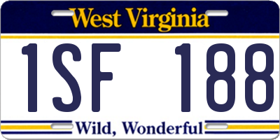 WV license plate 1SF188