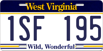 WV license plate 1SF195