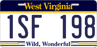 WV license plate 1SF198