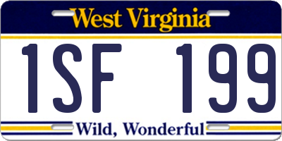 WV license plate 1SF199