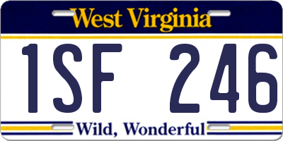 WV license plate 1SF246