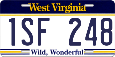 WV license plate 1SF248