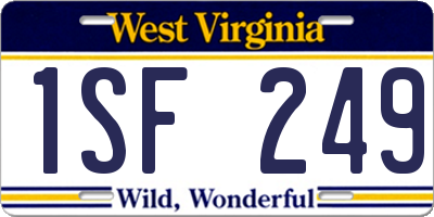 WV license plate 1SF249