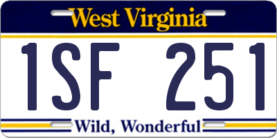 WV license plate 1SF251