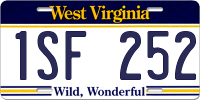 WV license plate 1SF252