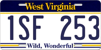 WV license plate 1SF253