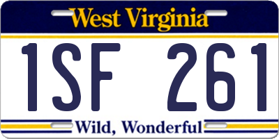 WV license plate 1SF261