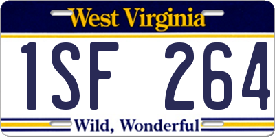 WV license plate 1SF264