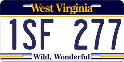 WV license plate 1SF277