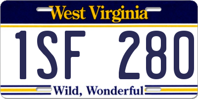 WV license plate 1SF280
