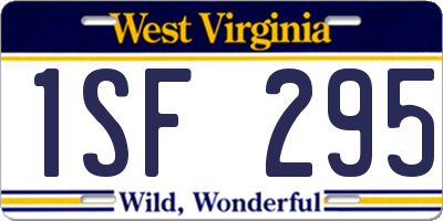 WV license plate 1SF295