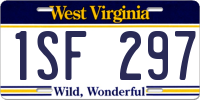 WV license plate 1SF297